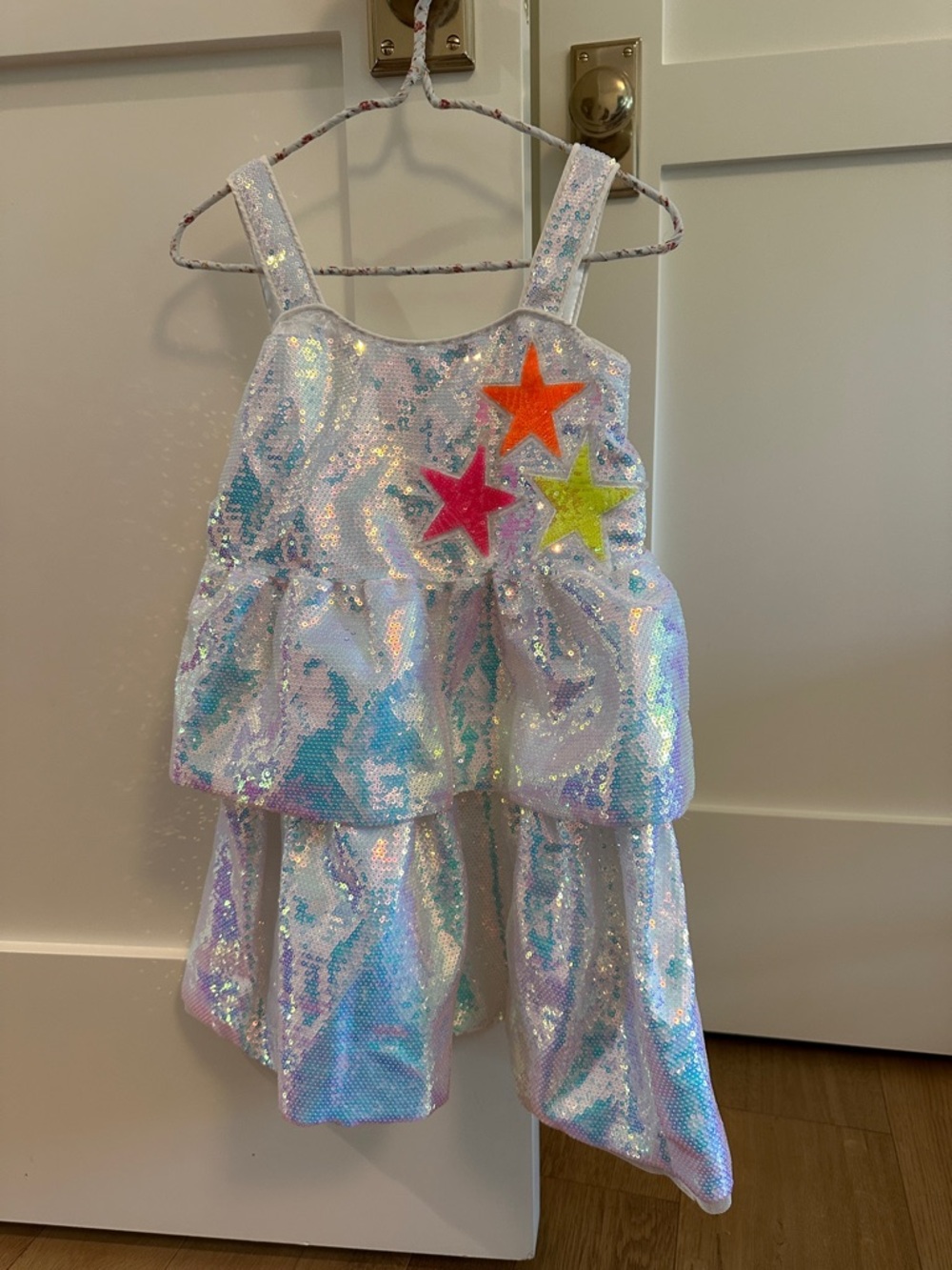 Lola & the Boys Tiered Stars Sequin Dress